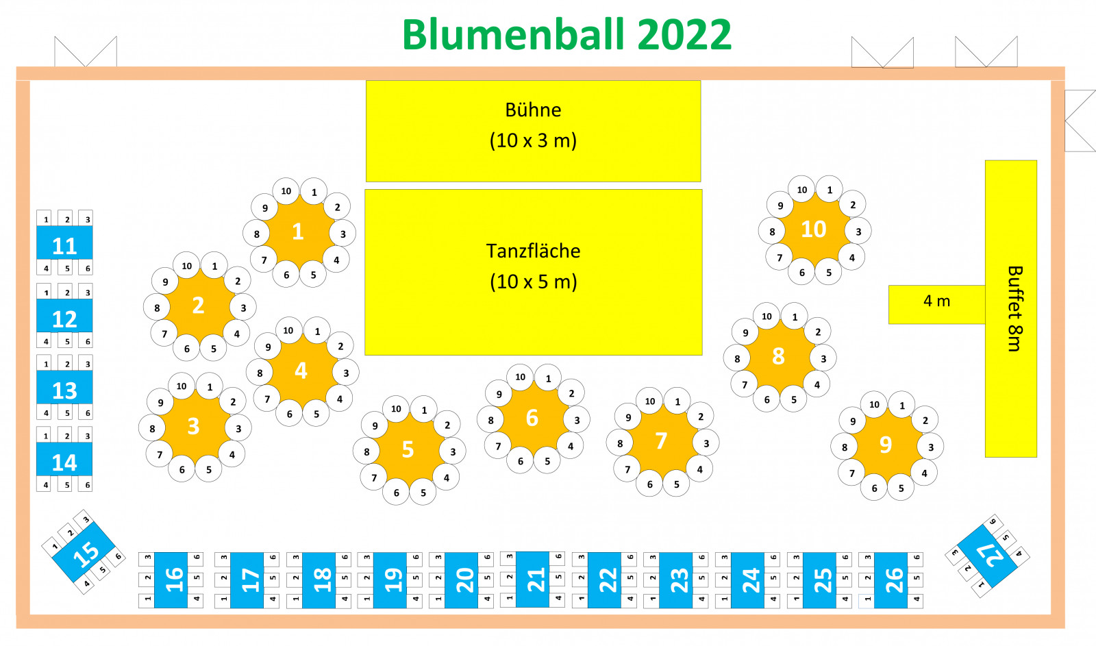 Saalplan Blumenball 2022
